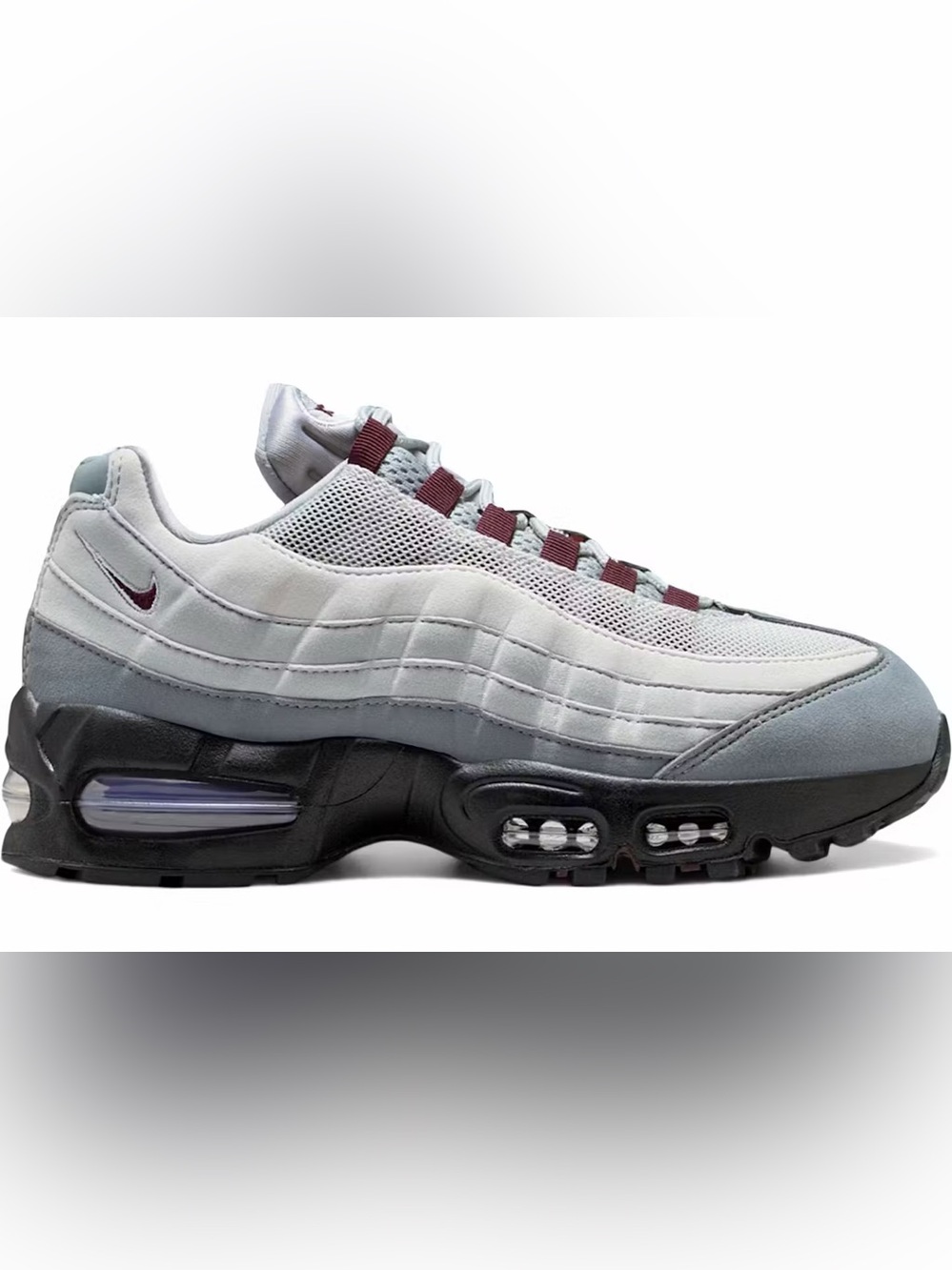 Nike Grey & Black Air Max 95 with Maroon Accents